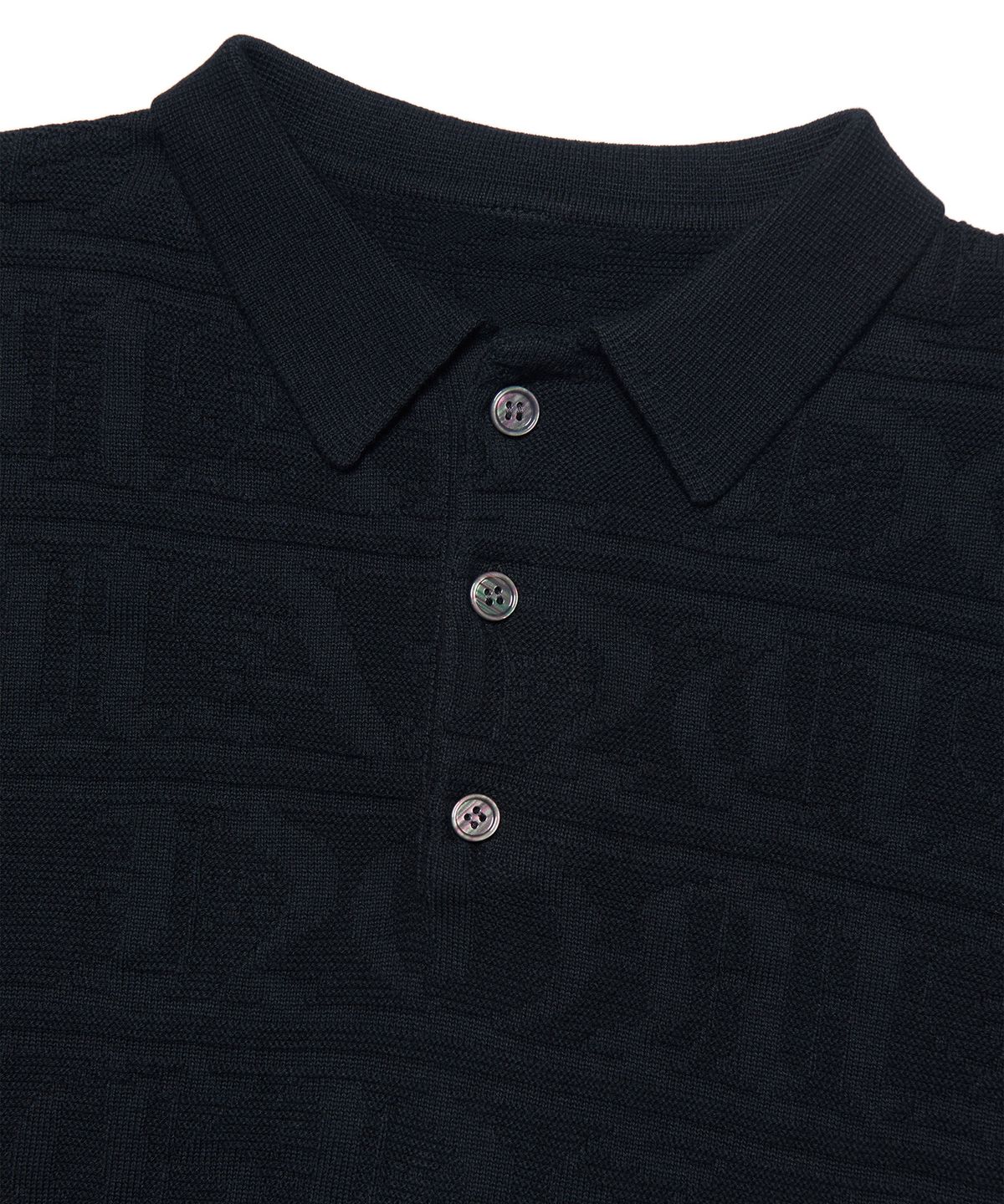 노매뉴얼(NOMANUAL) JACQUARD POLO SHIRT - BLACK