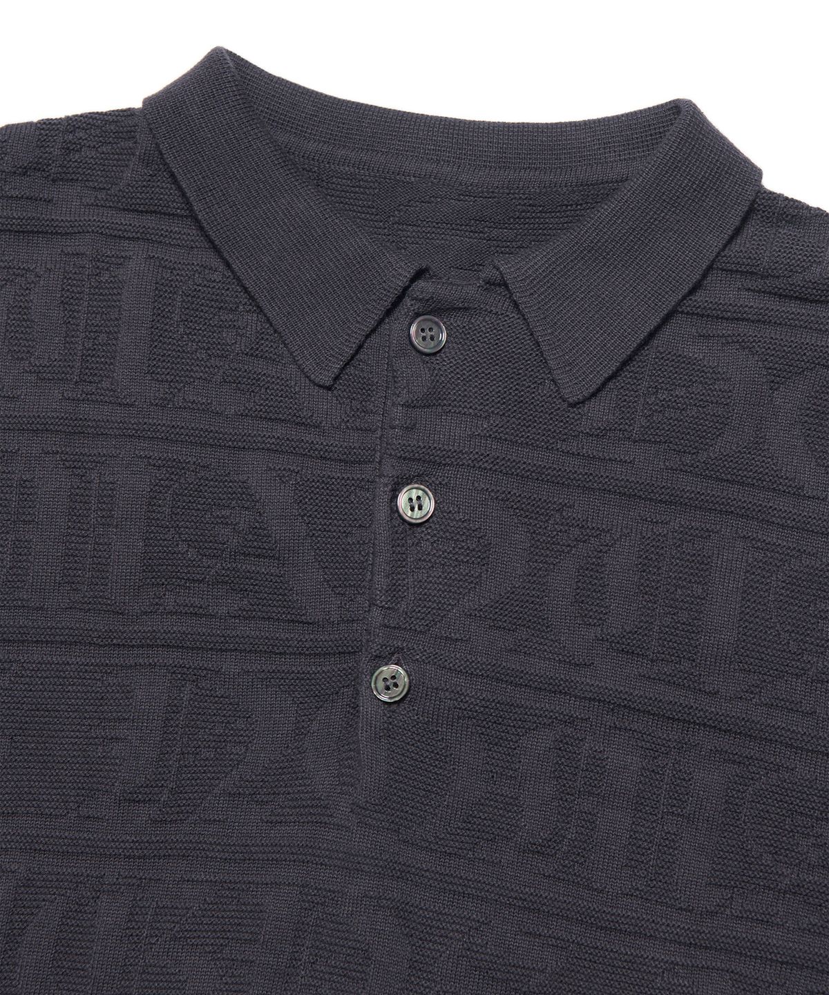 노매뉴얼(NOMANUAL) JACQUARD POLO SHIRT - CHARCOAL