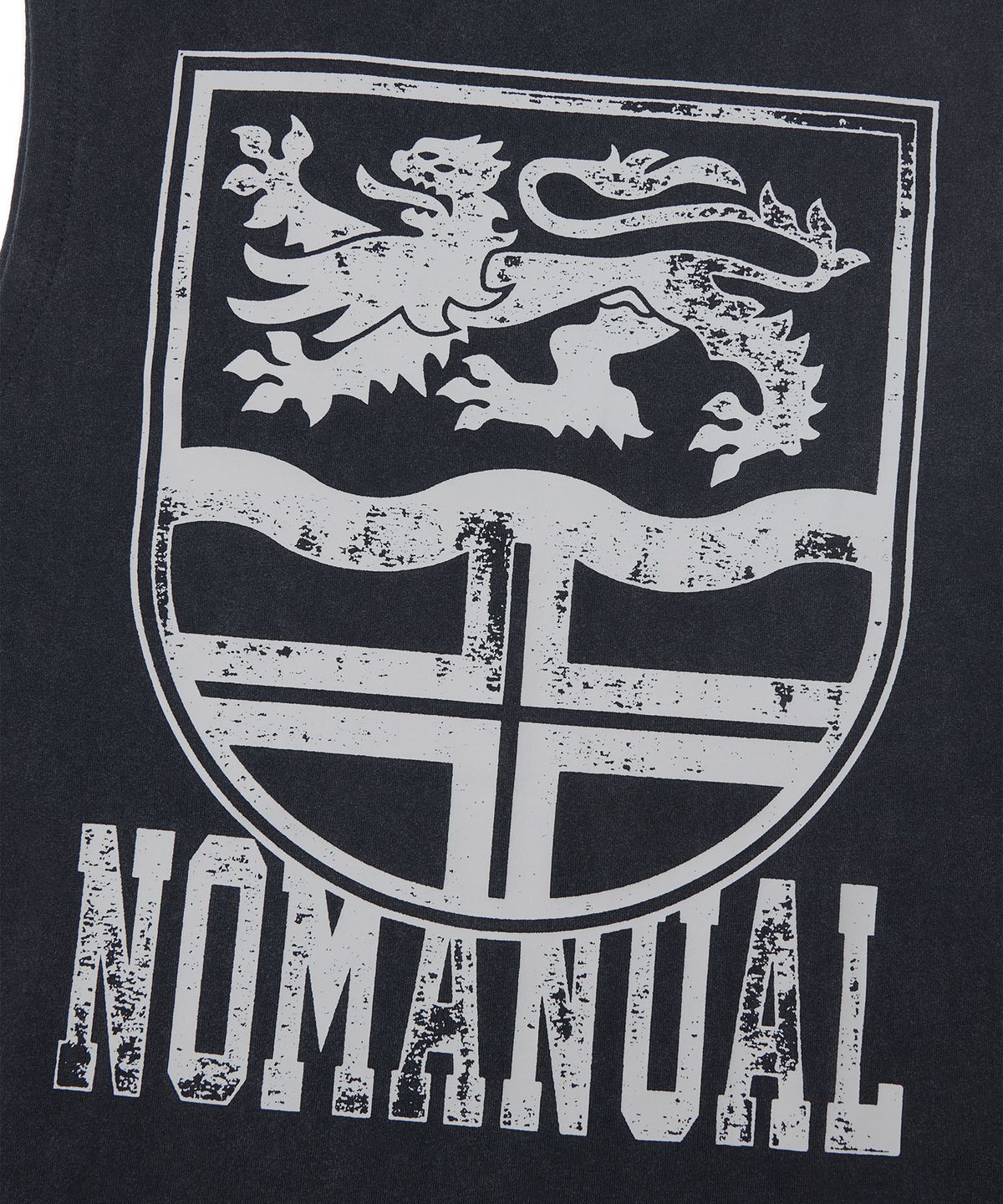 노매뉴얼(NOMANUAL) EMBLEM WASHED SLEEVELESS TEE - WASHED BLACK
