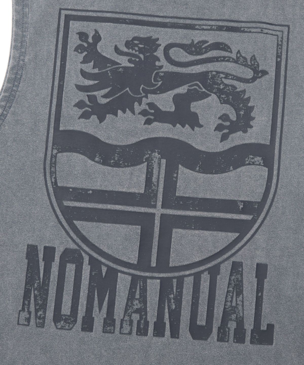 노매뉴얼(NOMANUAL) EMBLEM WASHED SLEEVELESS TEE - WASHED GRAY