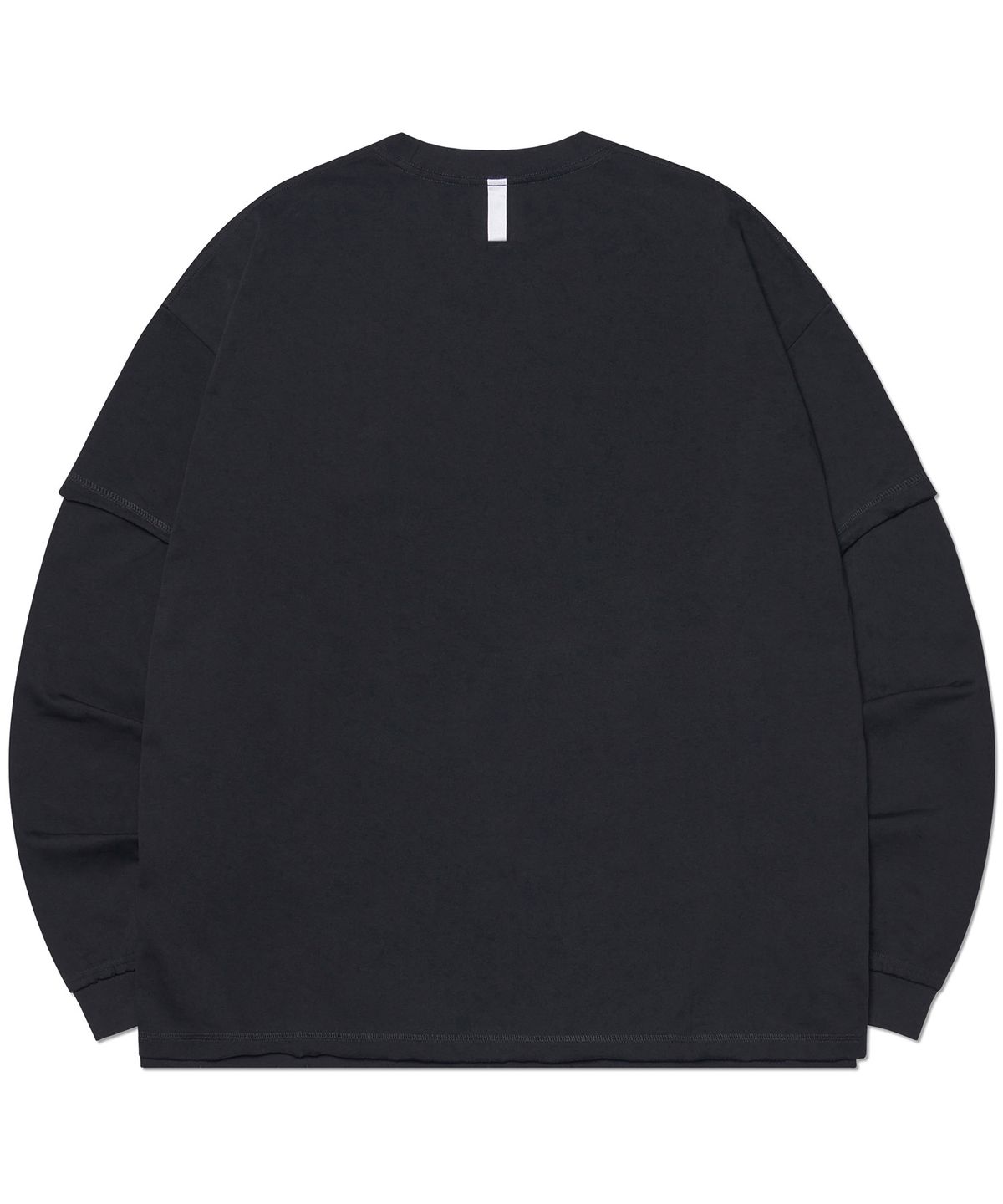 노매뉴얼(NOMANUAL) ABRASION LAYERED LONG SLEEVE TEE - BLACK