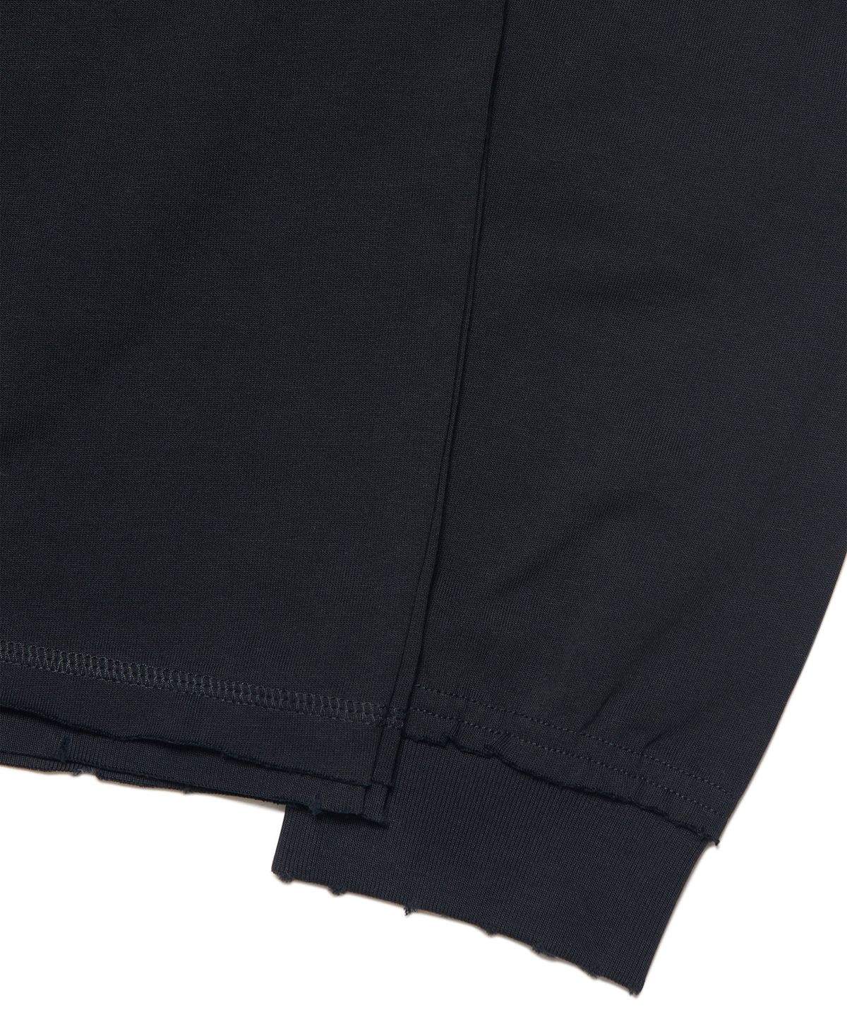 노매뉴얼(NOMANUAL) ABRASION LAYERED LONG SLEEVE TEE - BLACK