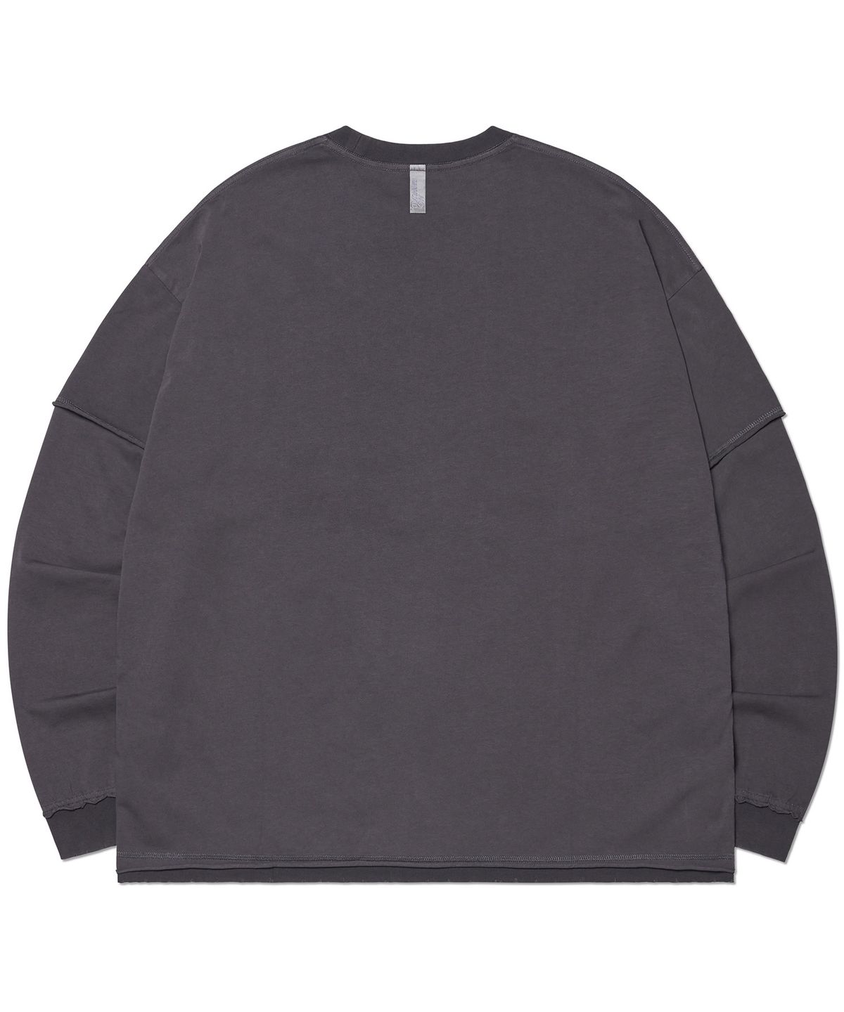 노매뉴얼(NOMANUAL) ABRASION LAYERED LONG SLEEVE TEE - WASHED CHARCOAL