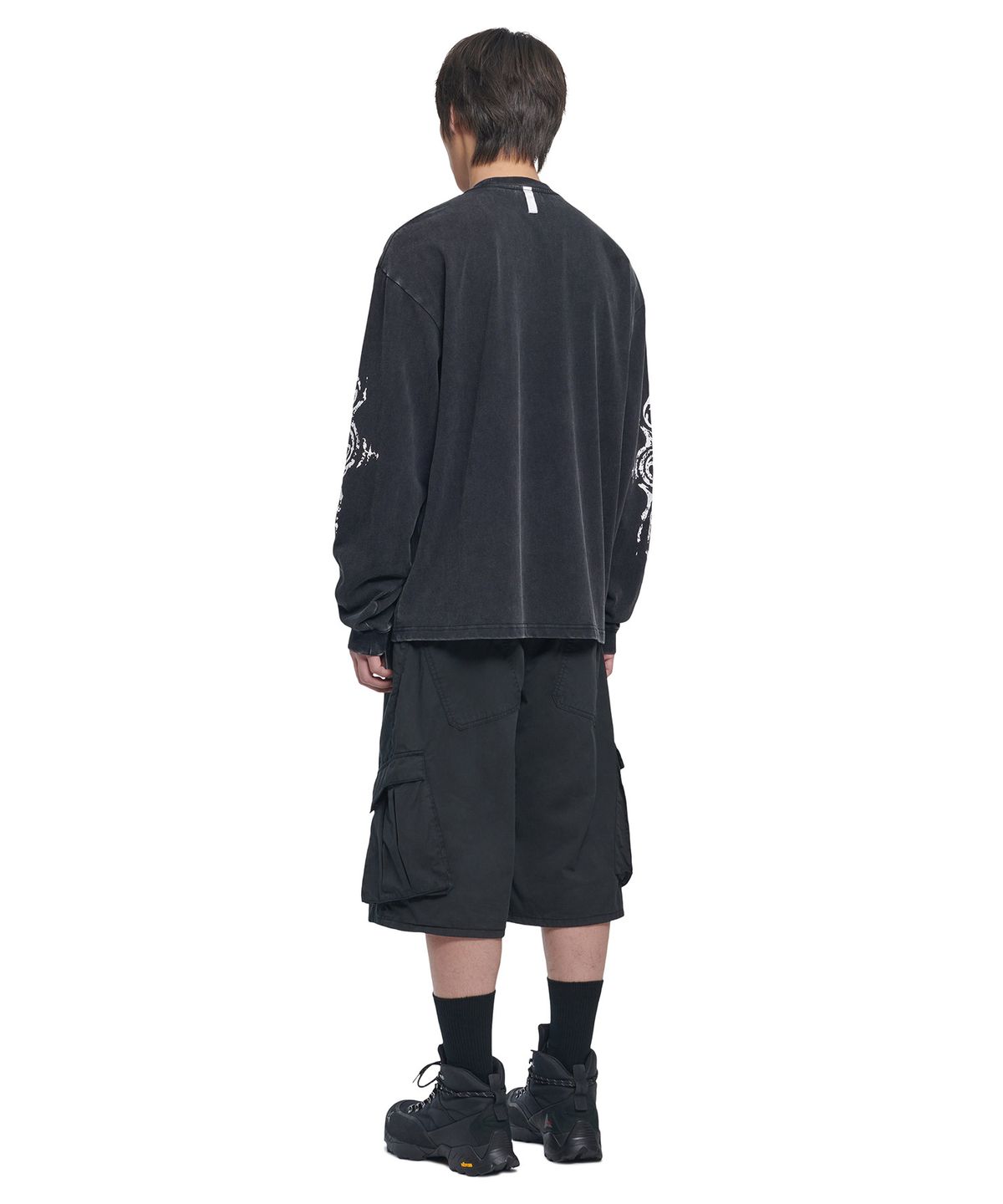 노매뉴얼(NOMANUAL) S.G WASHED LONG SLEEVE TEE - WASHED BLACK