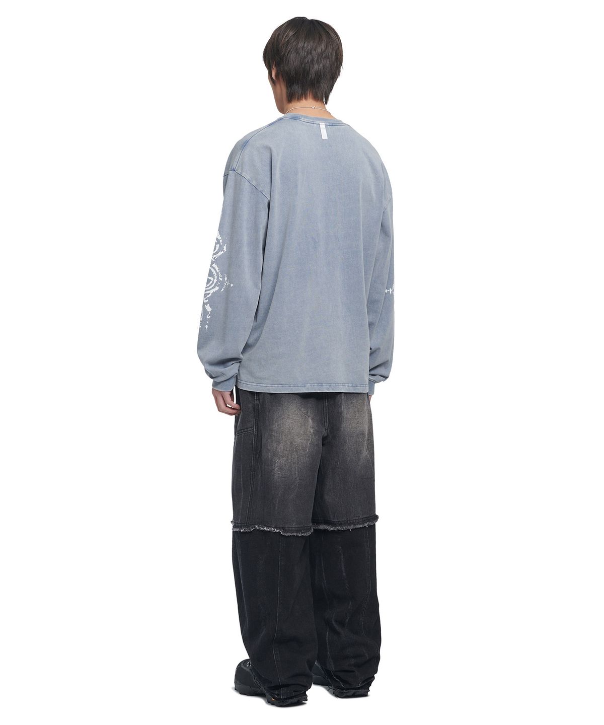 노매뉴얼(NOMANUAL) S.G WASHED LONG SLEEVE TEE - WASHED BLUE