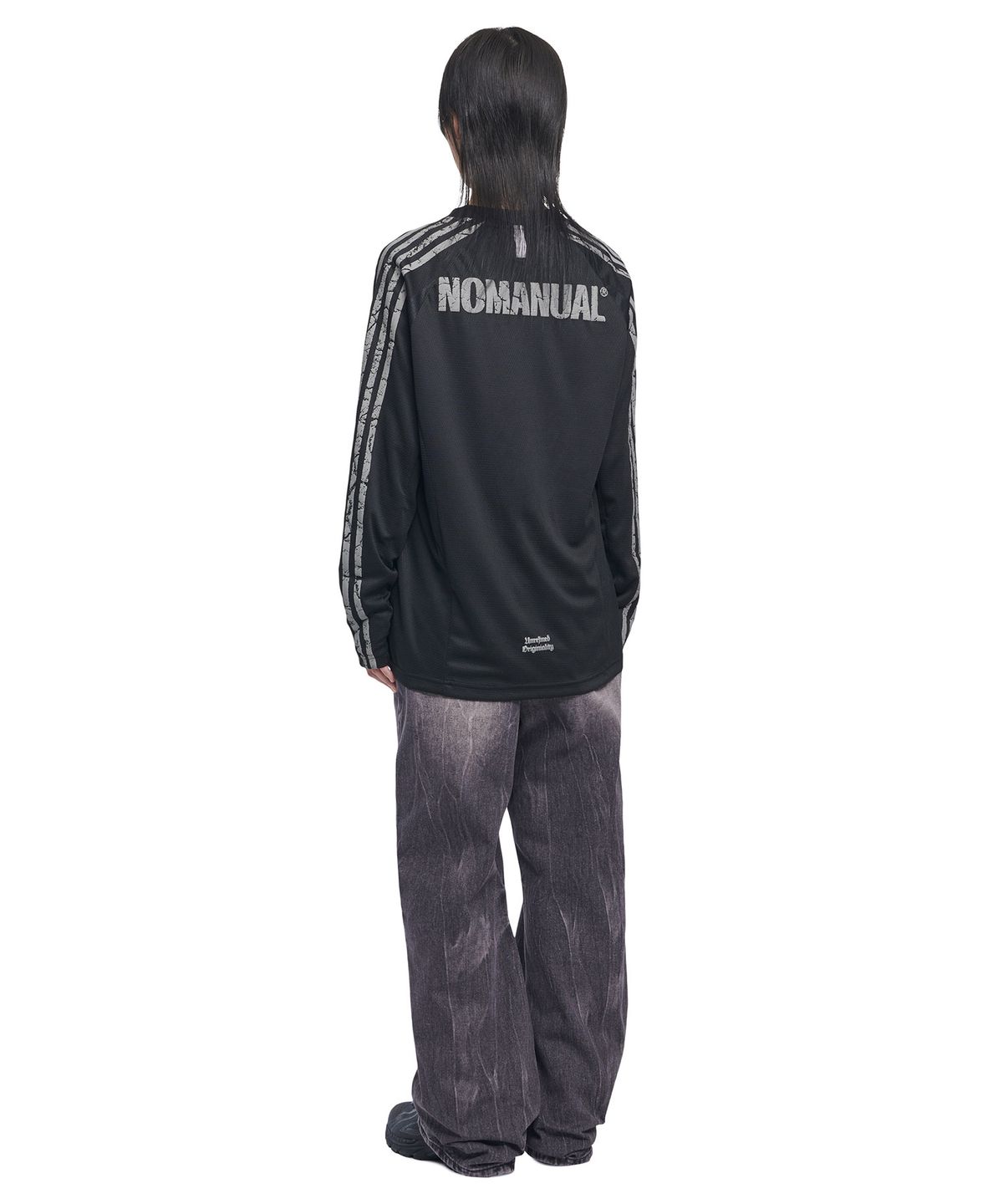 노매뉴얼(NOMANUAL) CRACKED LINE LONG SLEEVE UNIFORM - BLACK