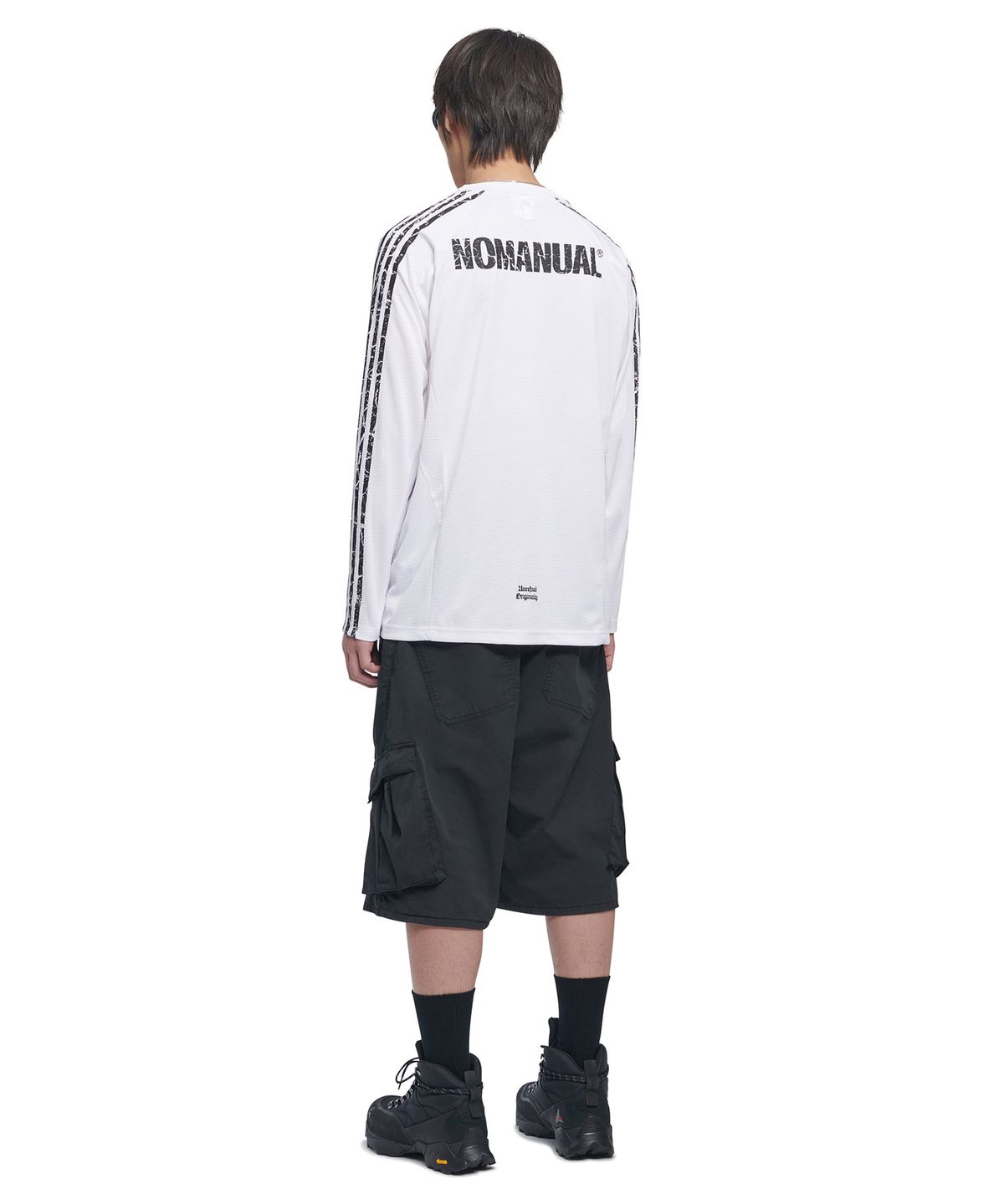 노매뉴얼(NOMANUAL) CRACKED LINE LONG SLEEVE UNIFORM - WHITE