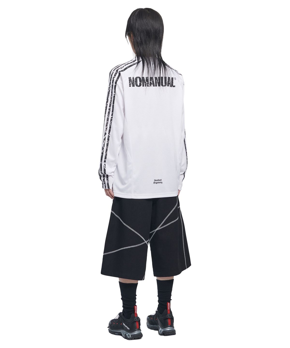 노매뉴얼(NOMANUAL) CRACKED LINE LONG SLEEVE UNIFORM - WHITE