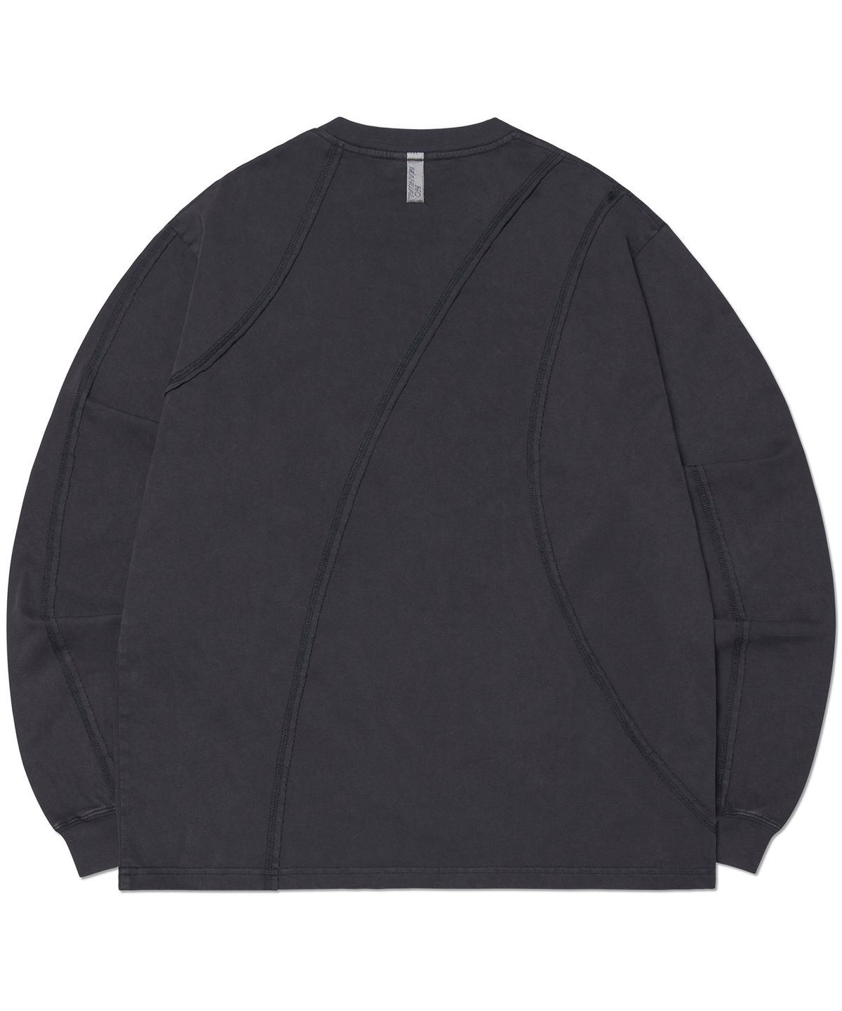 노매뉴얼(NOMANUAL) OVERDYED CUTTING LONG SLEEVE TEE - WASHED BLACK