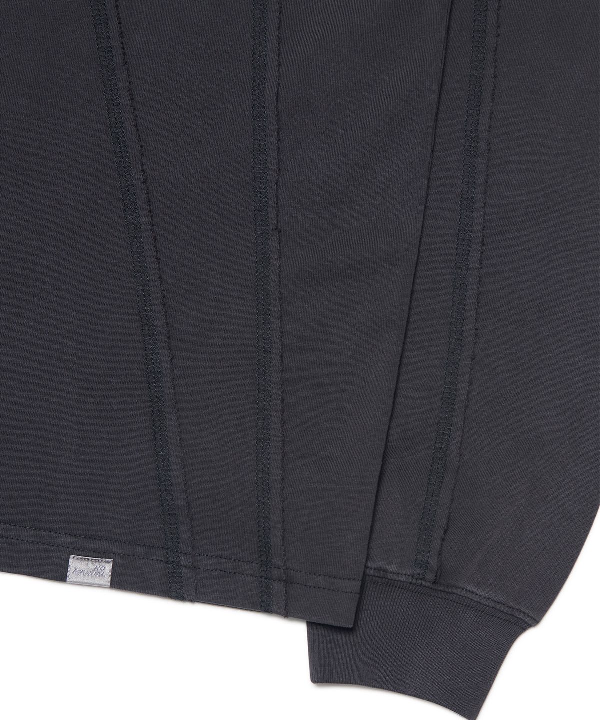 노매뉴얼(NOMANUAL) OVERDYED CUTTING LONG SLEEVE TEE - WASHED BLACK