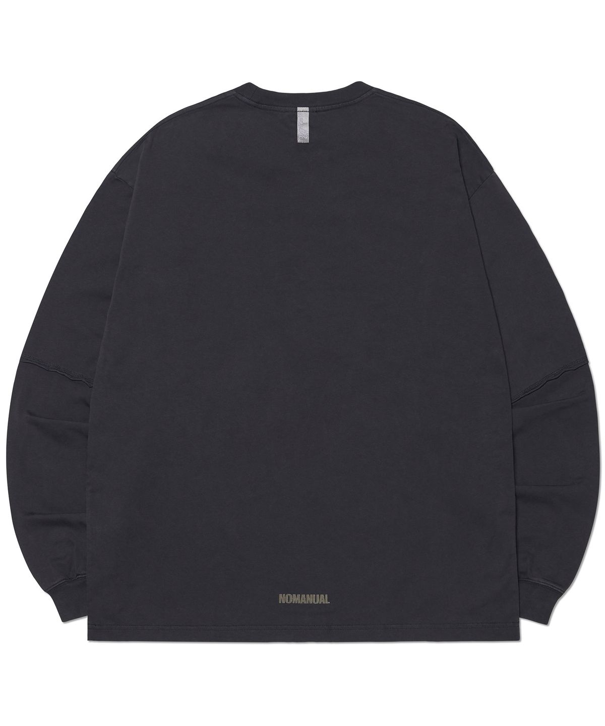 노매뉴얼(NOMANUAL) SLASH LONG SLEEVE TEE - WASHED BLACK