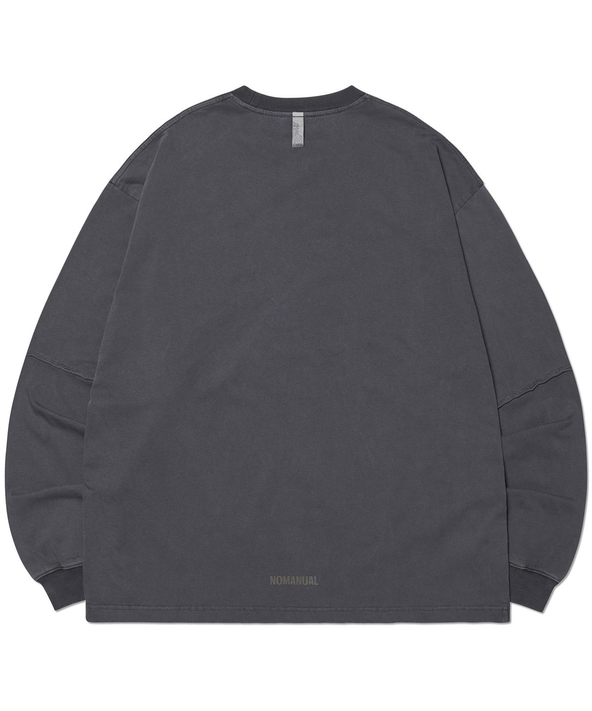 노매뉴얼(NOMANUAL) SLASH LONG SLEEVE TEE - CHARCOAL