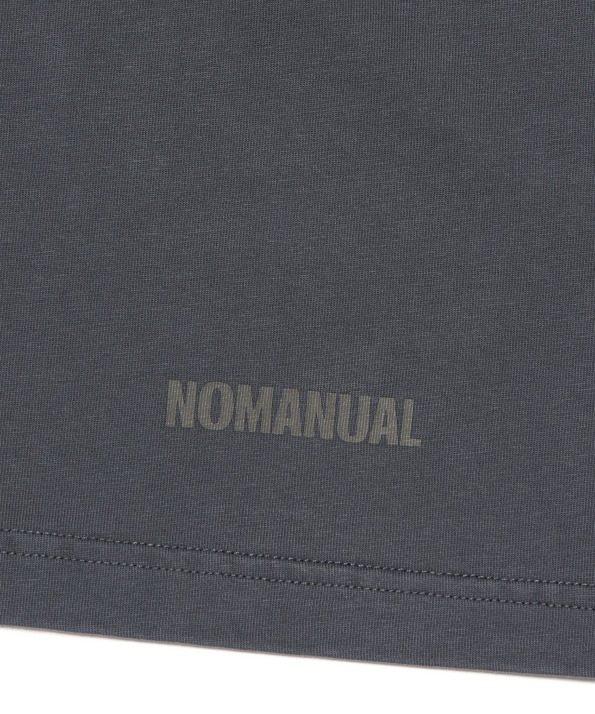 노매뉴얼(NOMANUAL) SLASH LONG SLEEVE TEE - CHARCOAL
