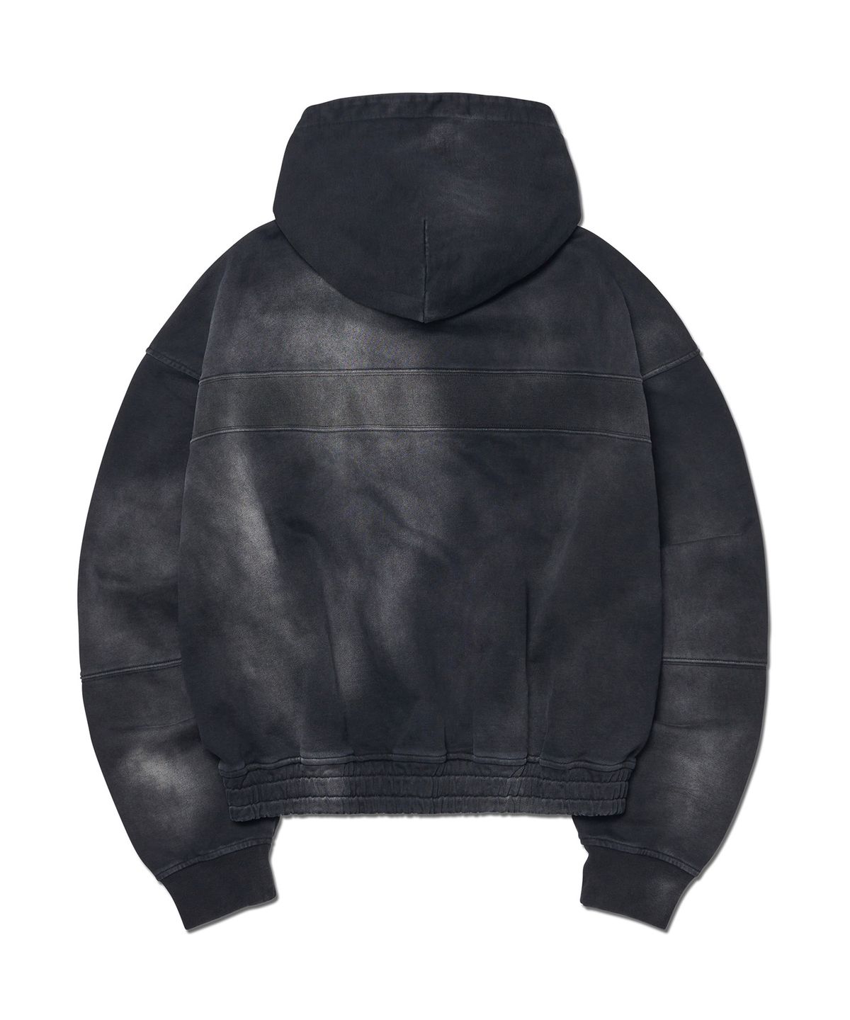 노매뉴얼(NOMANUAL) STAIN WASHED HOODIE - WASHED BLACK