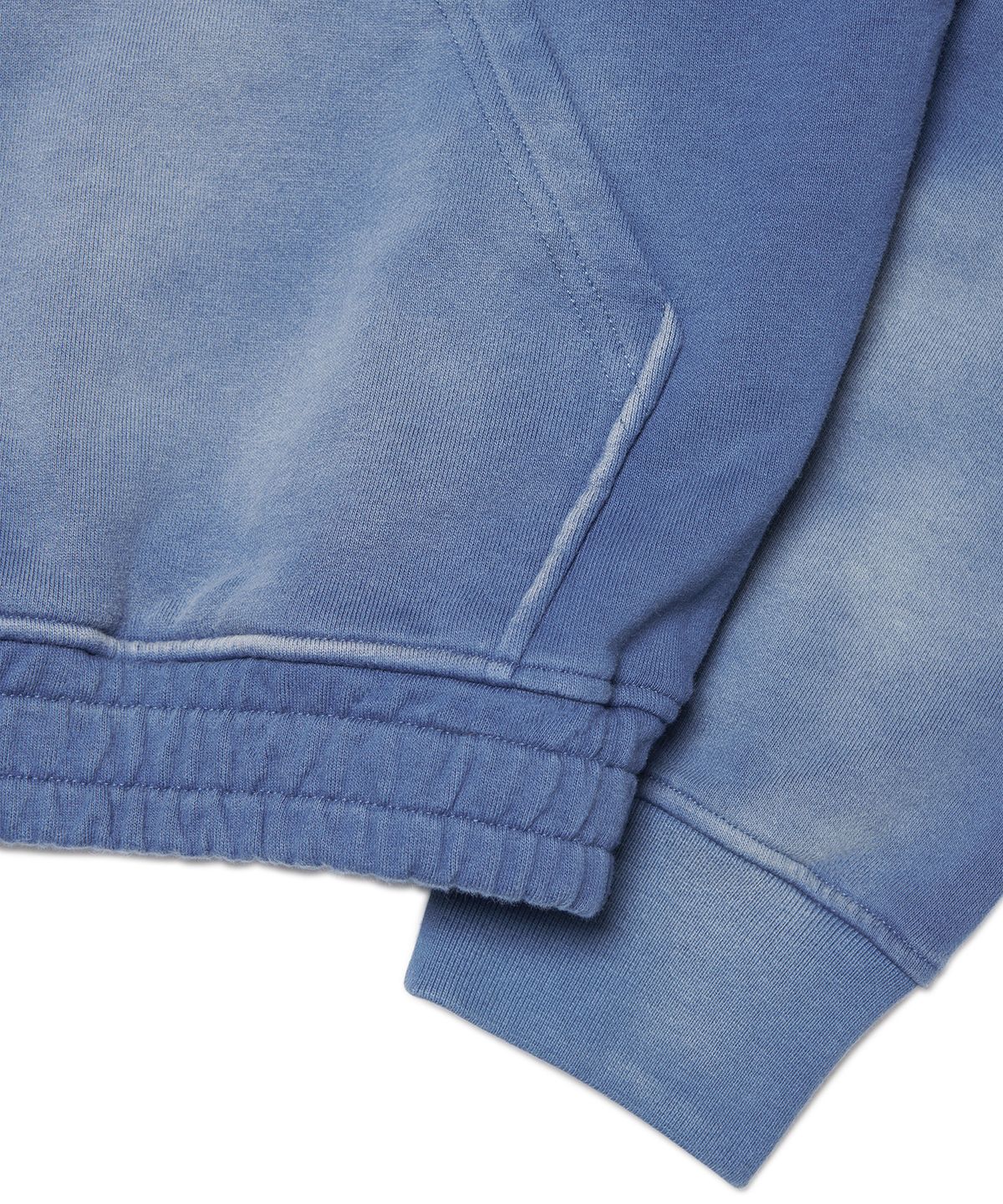 노매뉴얼(NOMANUAL) STAIN WASHED HOODIE - WASHED BLUE