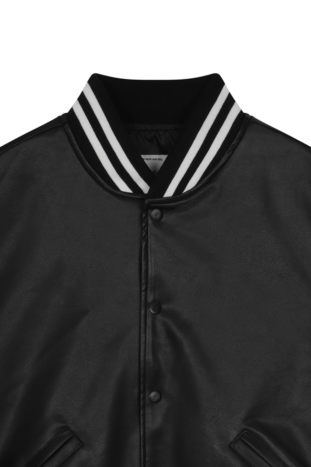 비바스튜디오(VIVASTUDIO) BARRIO LEATHER STADIUM JACKET [BLACK]