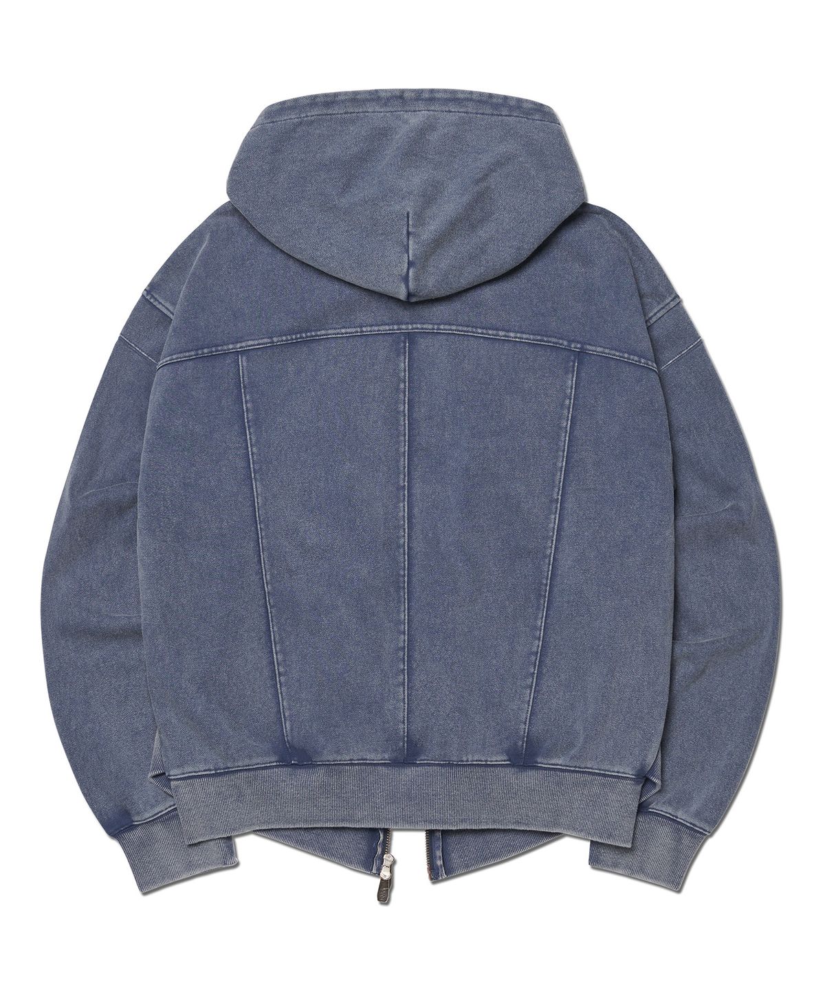 노매뉴얼(NOMANUAL) VINTAGE LAYER HOODED ZIP-UP - WASHED NAVY