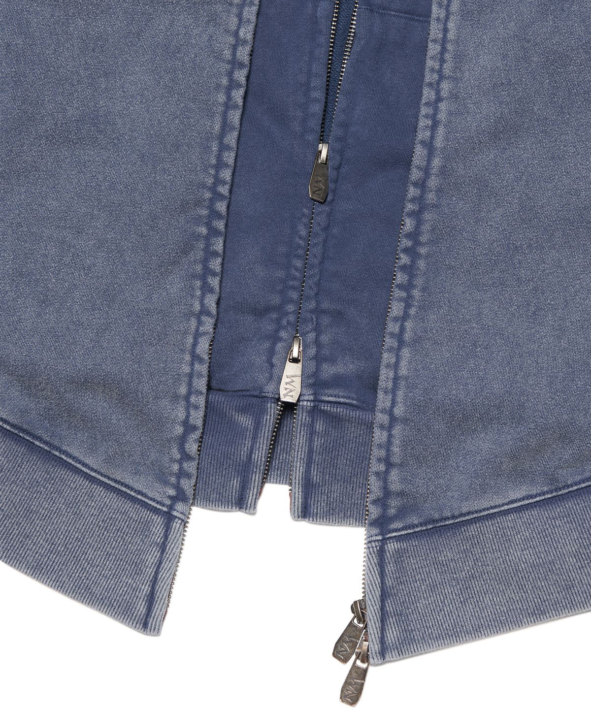 노매뉴얼(NOMANUAL) VINTAGE LAYER HOODED ZIP-UP - WASHED NAVY