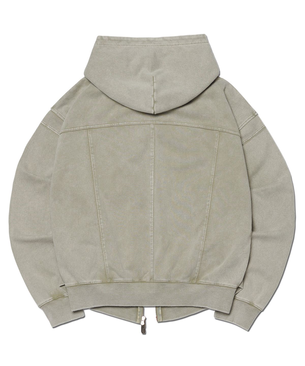 노매뉴얼(NOMANUAL) VINTAGE LAYER HOODED ZIP-UP - WASHED KHAKI