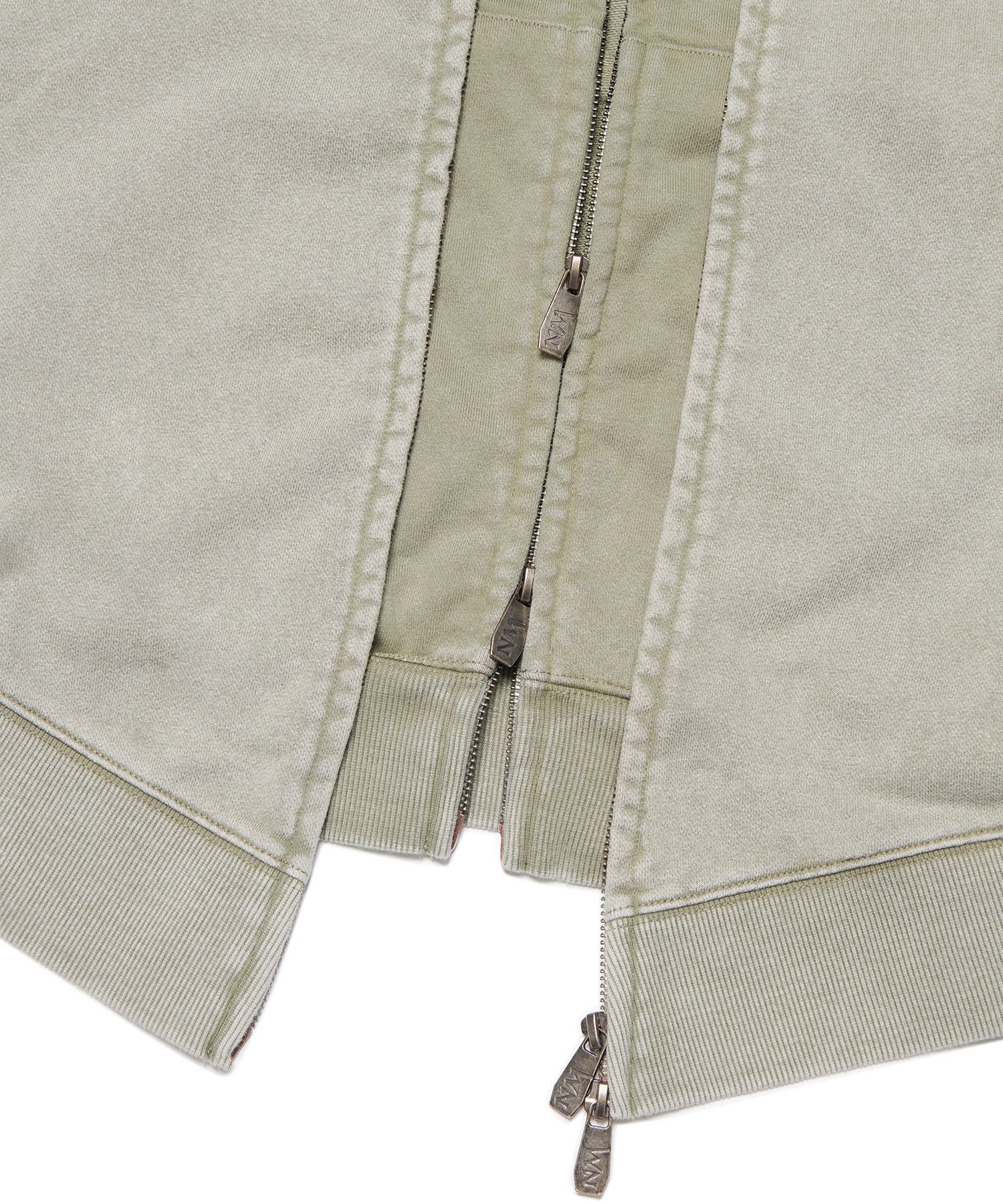 MUSINSA | NOMANUAL VINTAGE LAYER HOODED ZIP-UP - WASHED KHAKI
