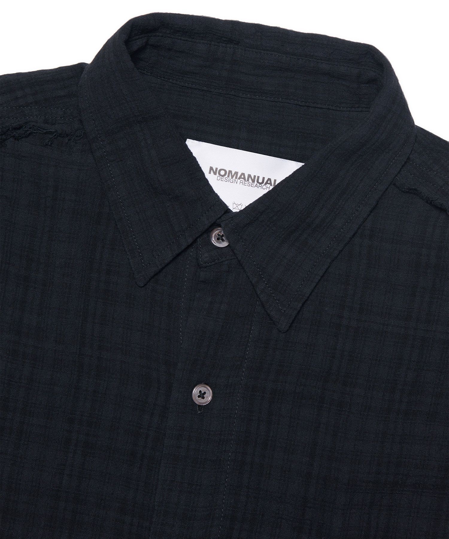 シャツ NOMANUAL RAW EDGE H.S SHIRT 5FT1027 MUSINSA | NOMANUAL RAW EDGE H.S SHIRT - BLACK