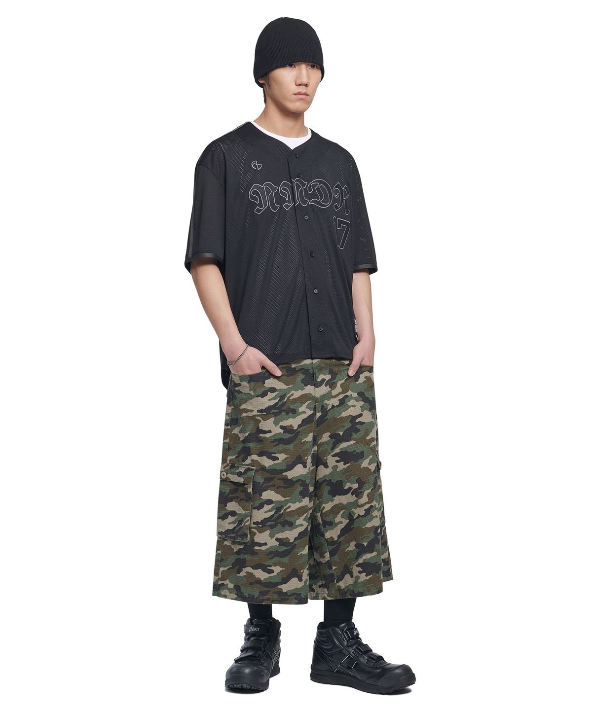 노매뉴얼(NOMANUAL) SMOKE BALL MESH JERSEY - BLACK