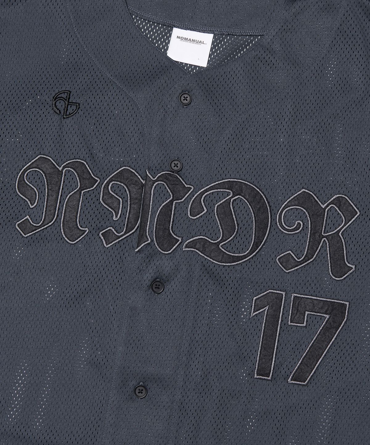노매뉴얼(NOMANUAL) SMOKE BALL MESH JERSEY - CHARCOAL