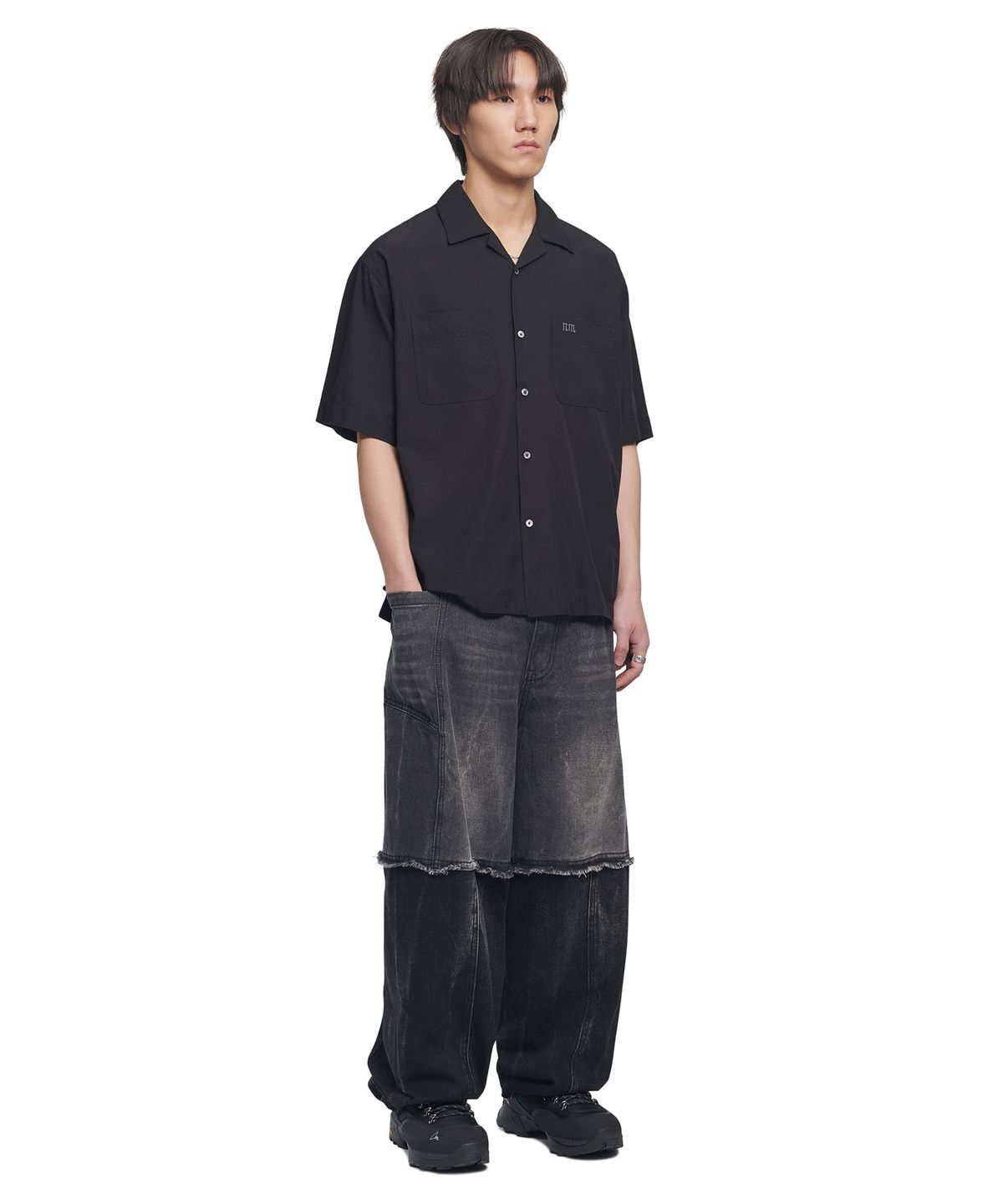 노매뉴얼(NOMANUAL) R.V BOWLING SHIRT - BLACK