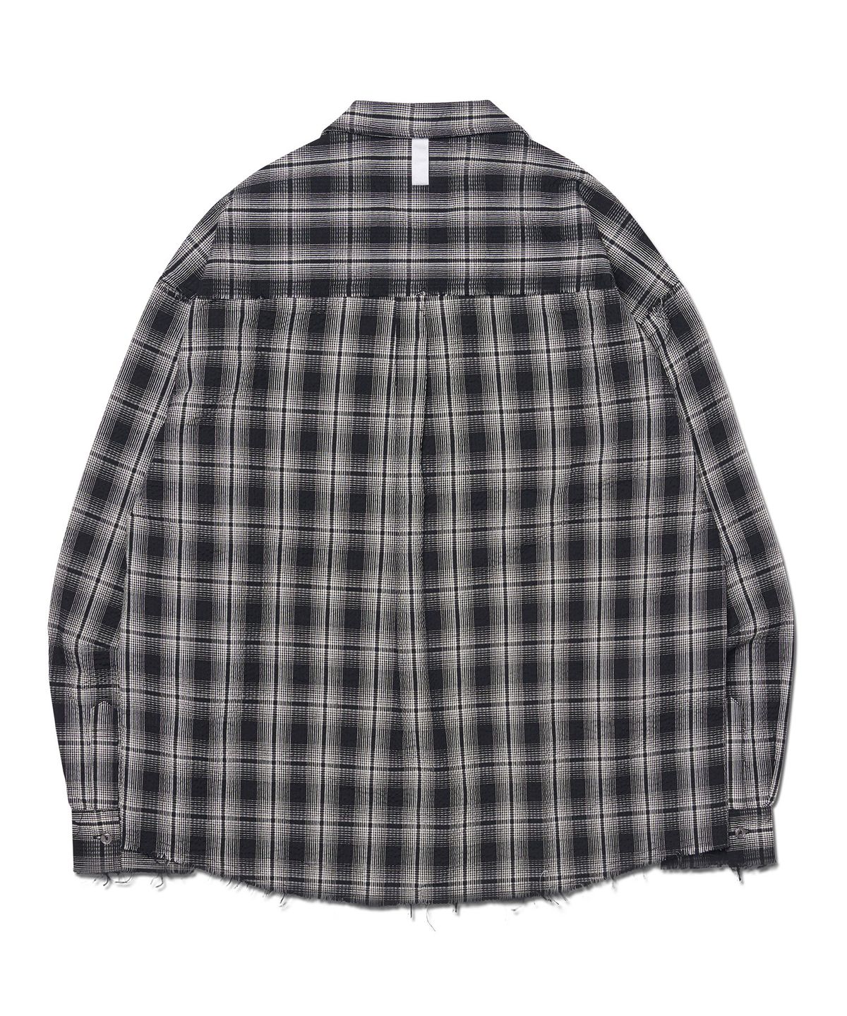 노매뉴얼(NOMANUAL) SEERSUCKER CHECK SHIRTS - BLACK