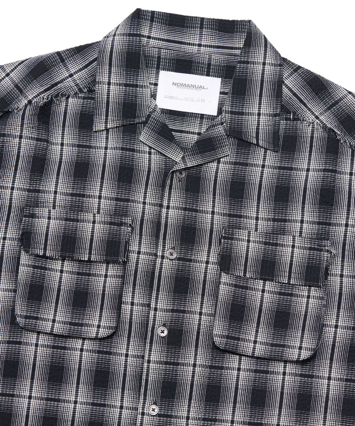 노매뉴얼(NOMANUAL) SEERSUCKER CHECK SHIRTS - BLACK