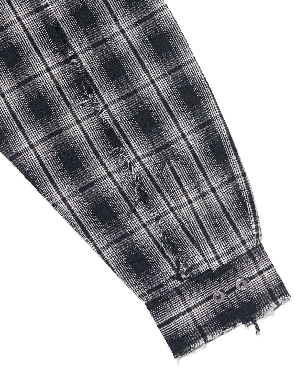 노매뉴얼(NOMANUAL) SEERSUCKER CHECK SHIRTS - BLACK