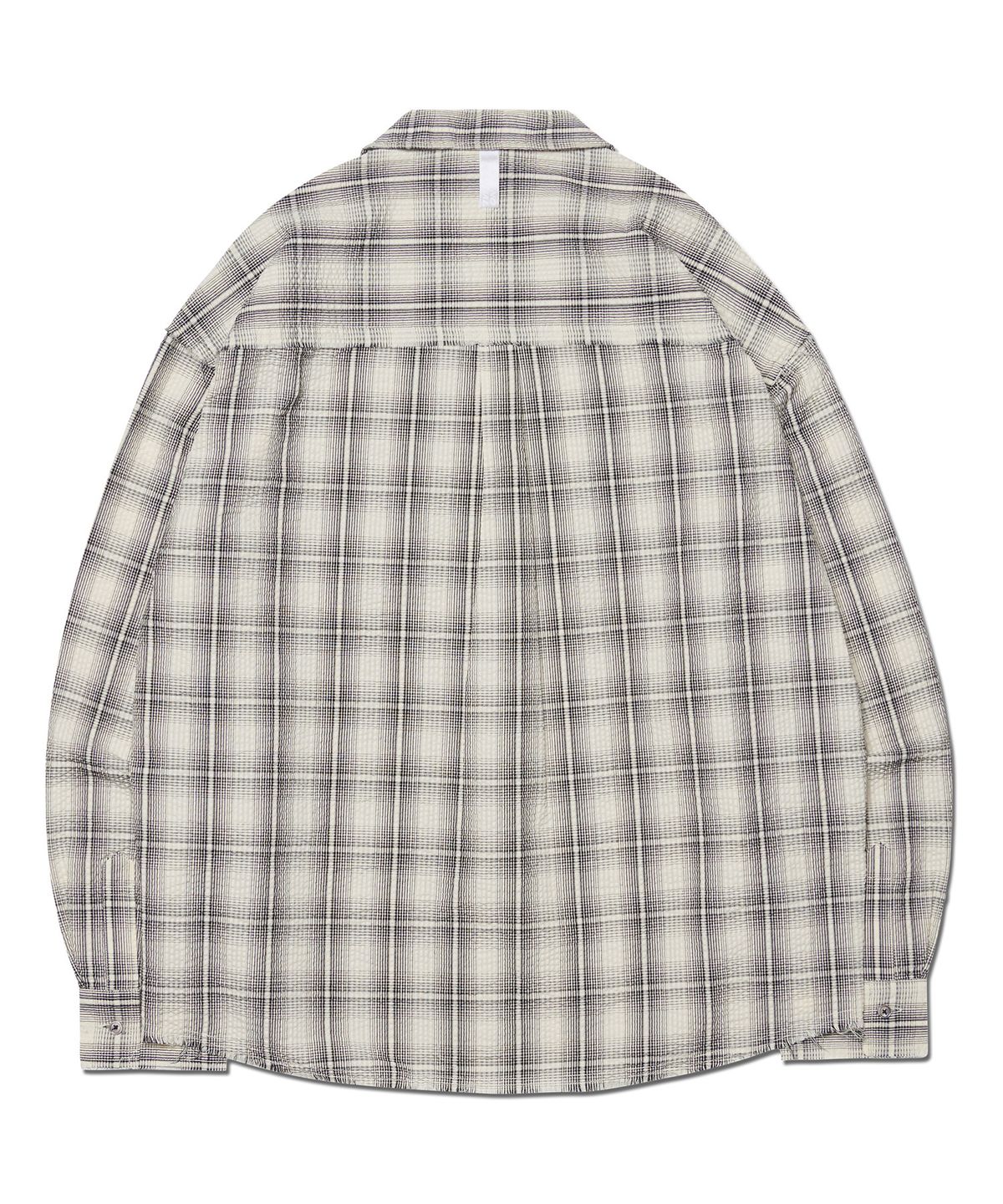 노매뉴얼(NOMANUAL) SEERSUCKER CHECK SHIRTS - IVORY