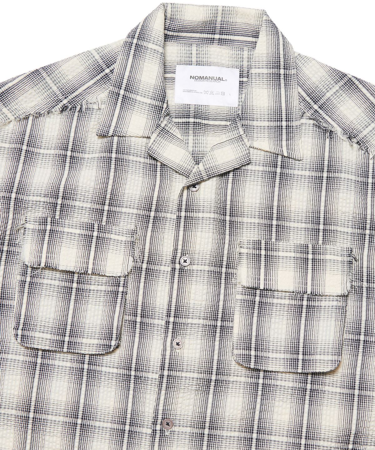 노매뉴얼(NOMANUAL) SEERSUCKER CHECK SHIRTS - IVORY