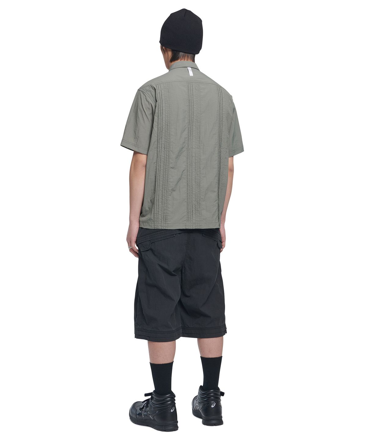 노매뉴얼(NOMANUAL) NM GUAYABERA HALF SLEEVE SHIRT - KHAKI GRAY
