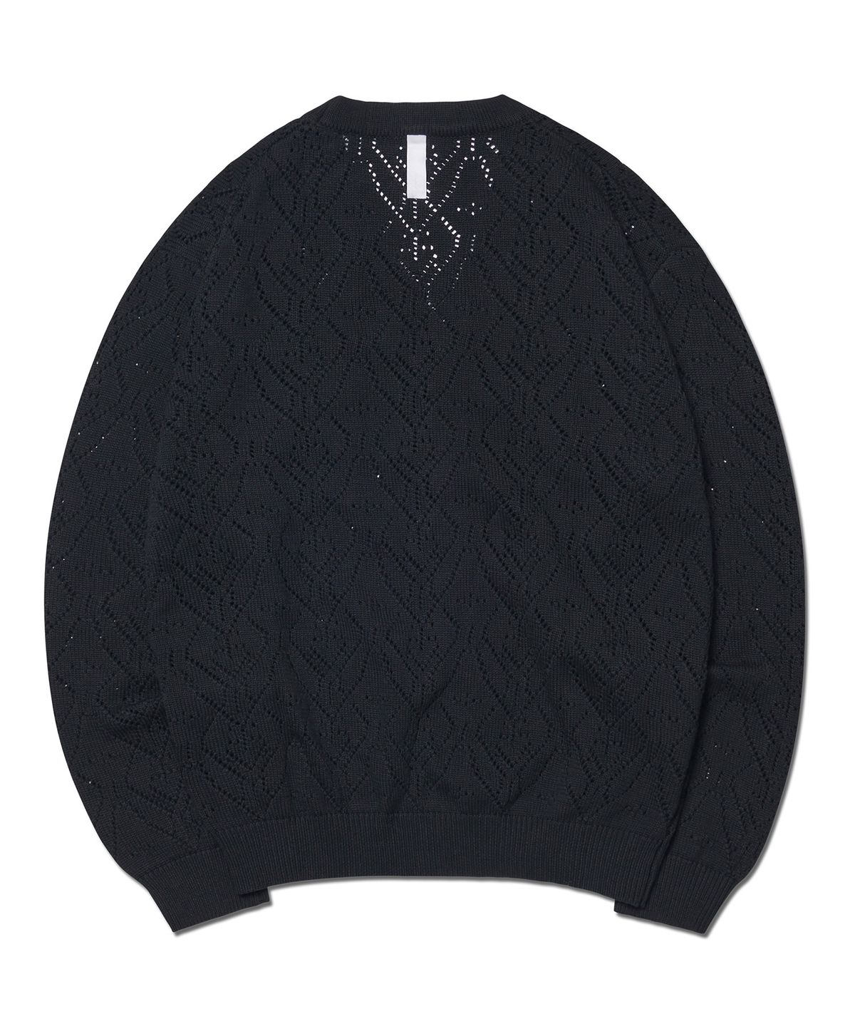 노매뉴얼(NOMANUAL) T.B PUNCHING KNIT CARDIGAN - BLACK