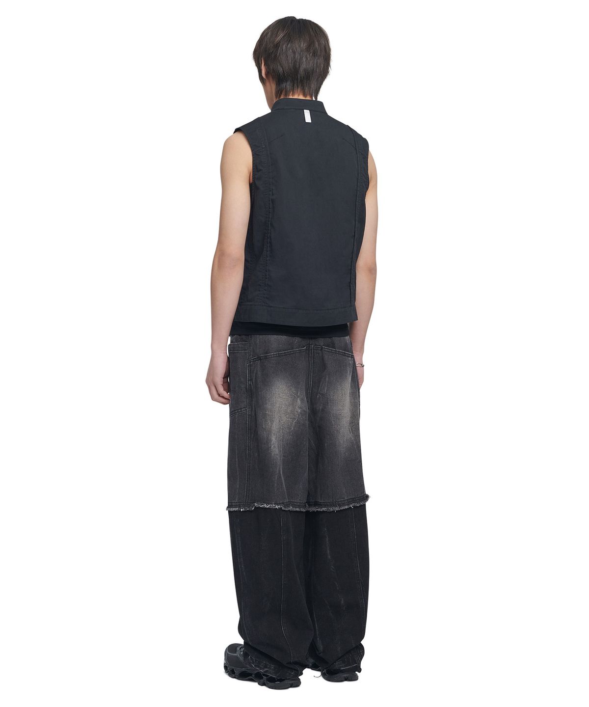 노매뉴얼(NOMANUAL) CURVED VEST - WASHED BLACK