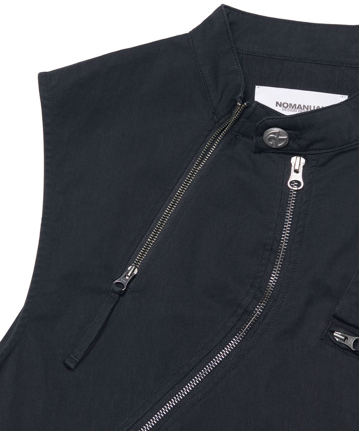 노매뉴얼(NOMANUAL) CURVED VEST - WASHED BLACK