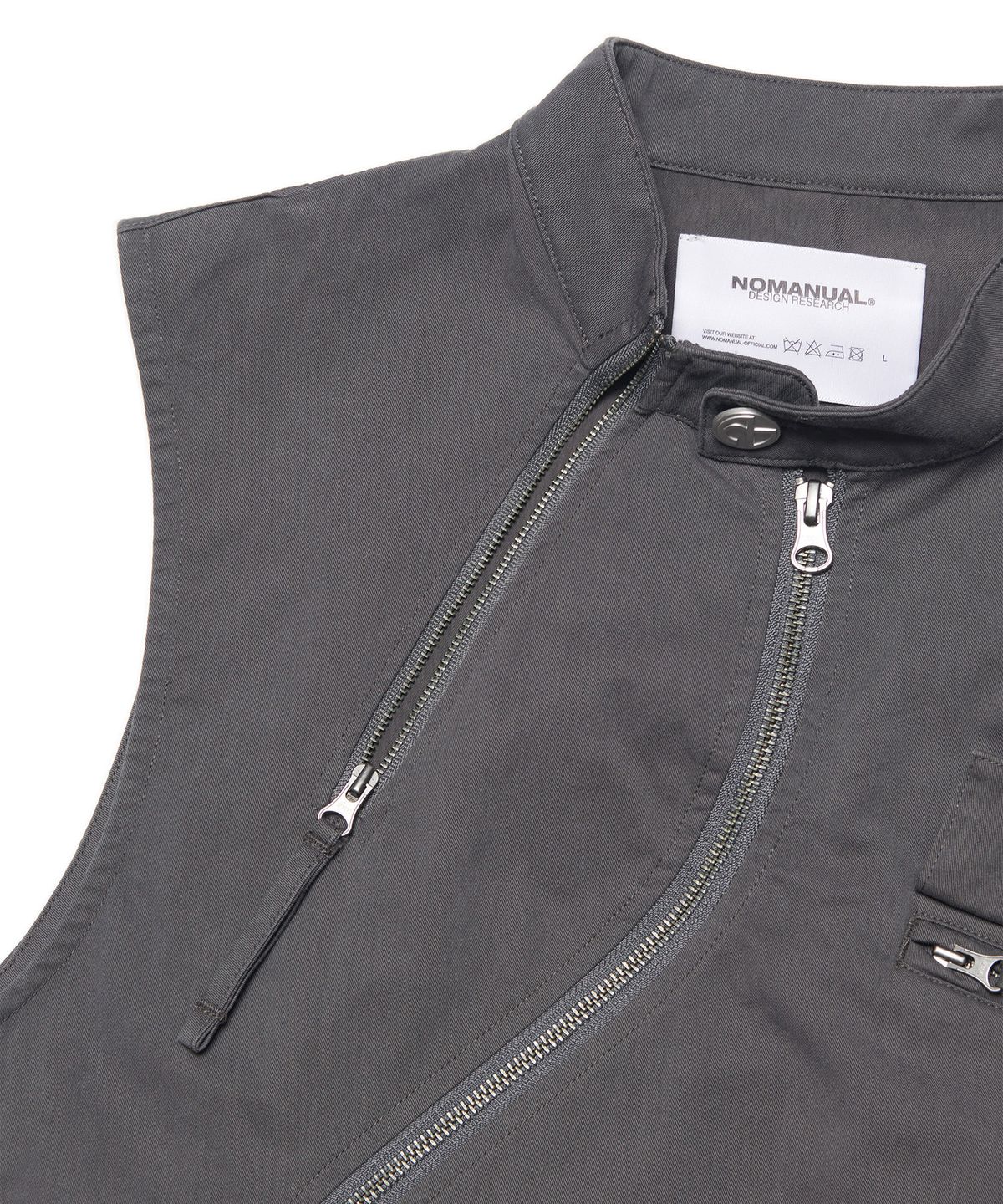 노매뉴얼(NOMANUAL) CURVED VEST - WASHED GRAY