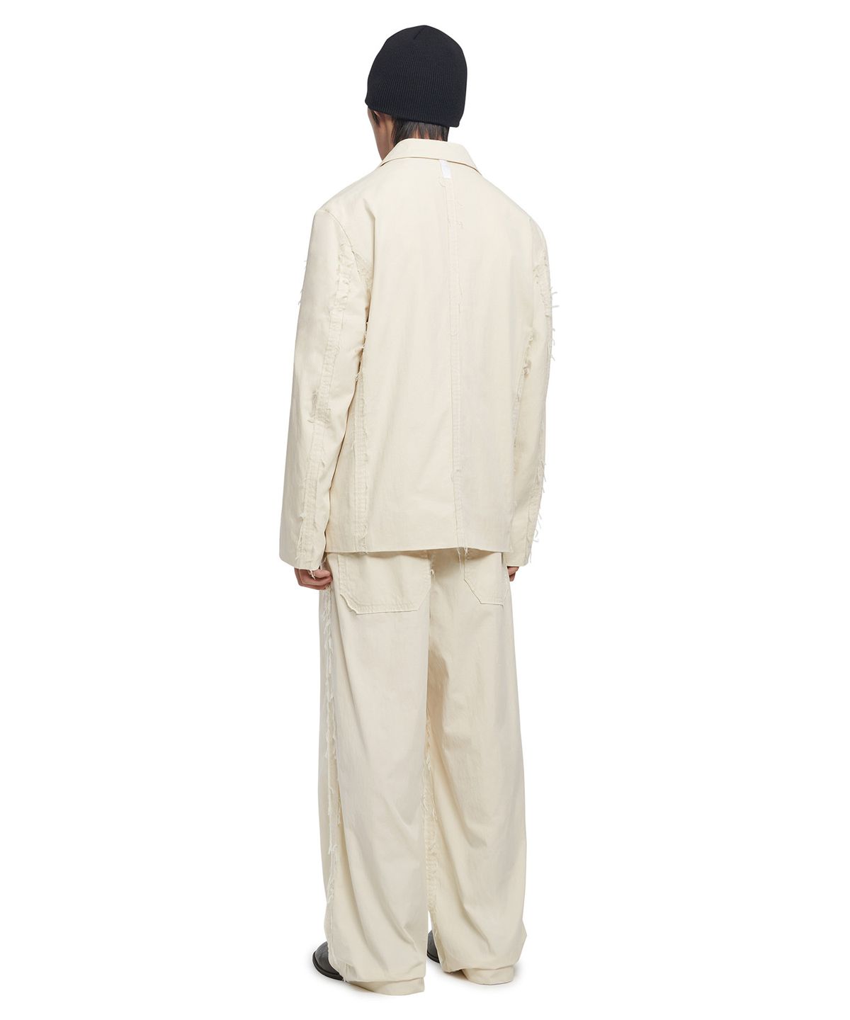 노매뉴얼(NOMANUAL) ROUGH CUT OVERSIZED JACKET - BEIGE