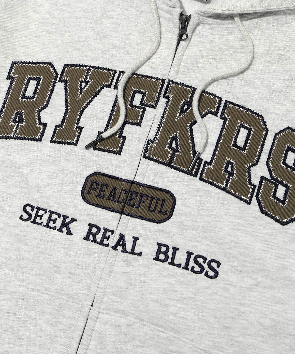 레이피커스(RAYFIKERS) 아플리케 로고 후드 집업 OATMEAL (MP6TU148-098)
