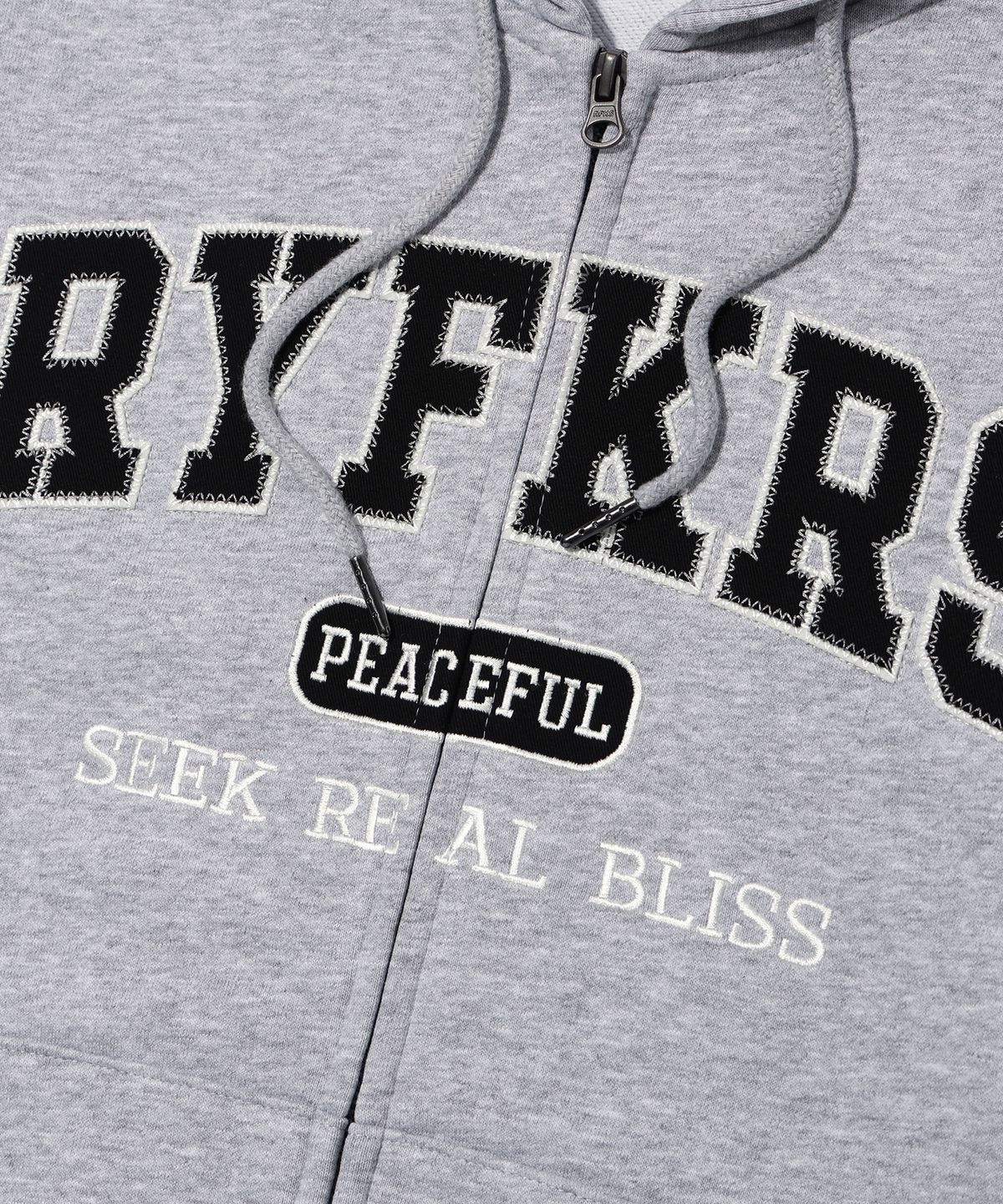 레이피커스(RAYFIKERS) 아플리케 로고 후드 집업 MELANGE GREY (MP6TU148-097)