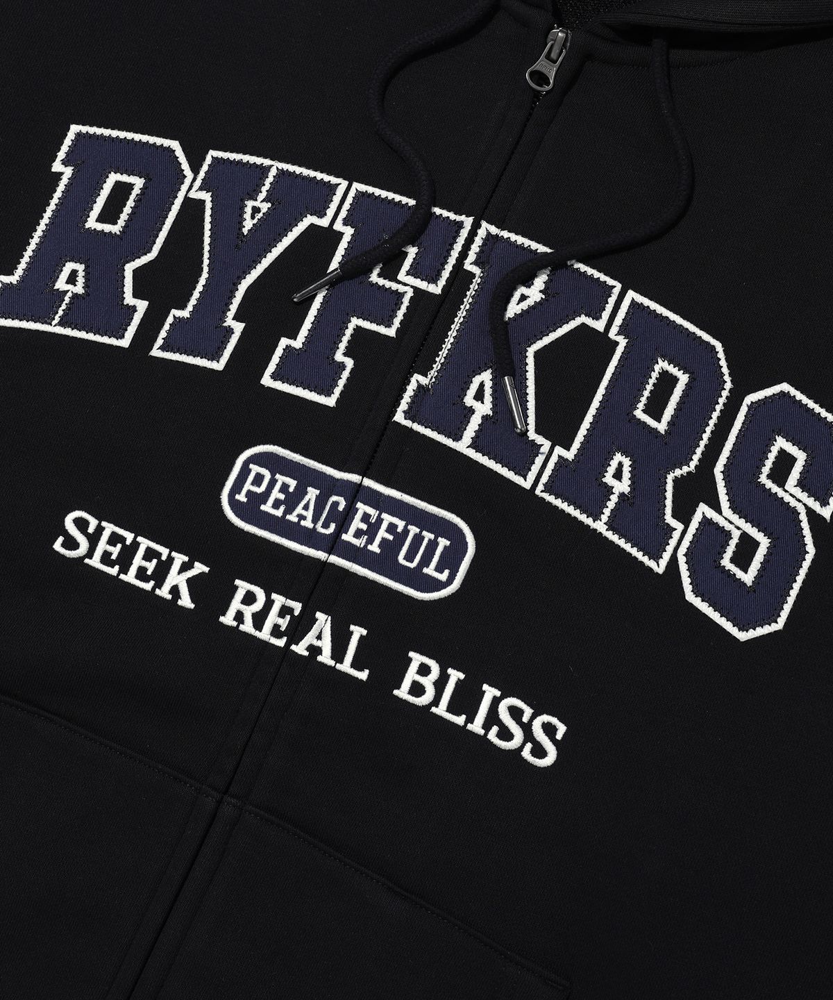레이피커스(RAYFIKERS) 아플리케 로고 후드 집업 BLACK (MP6TU148-076)