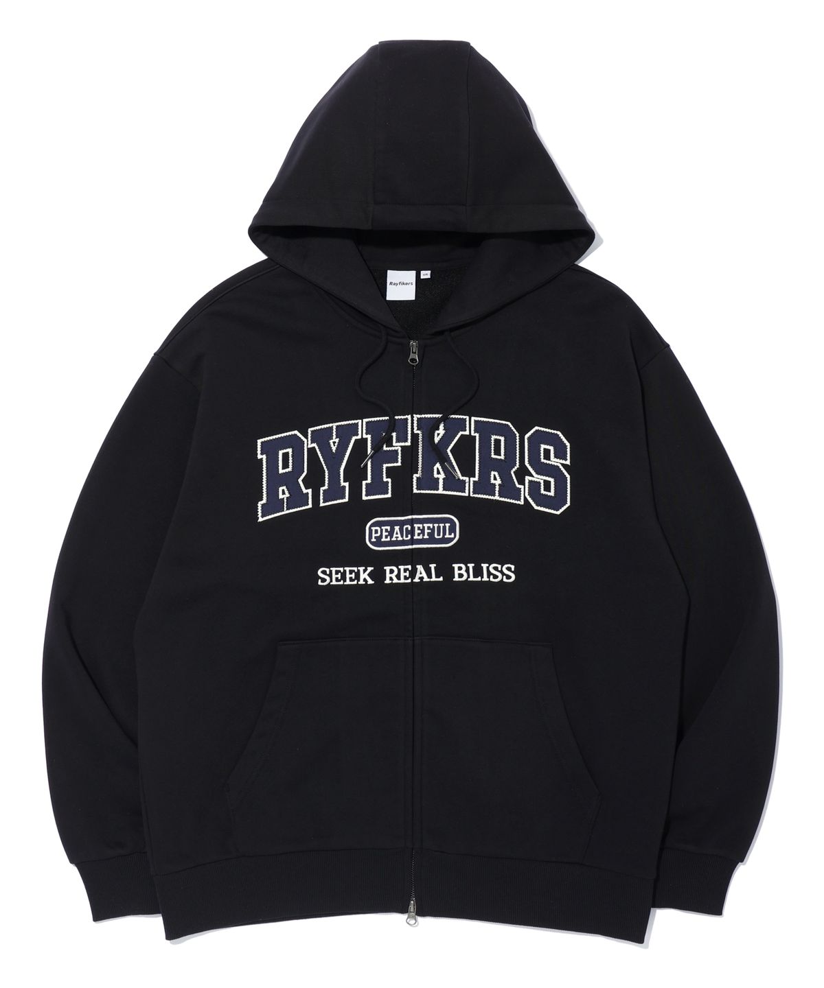 레이피커스(RAYFIKERS) 아플리케 로고 후드 집업 BLACK (MP6TU148-076)