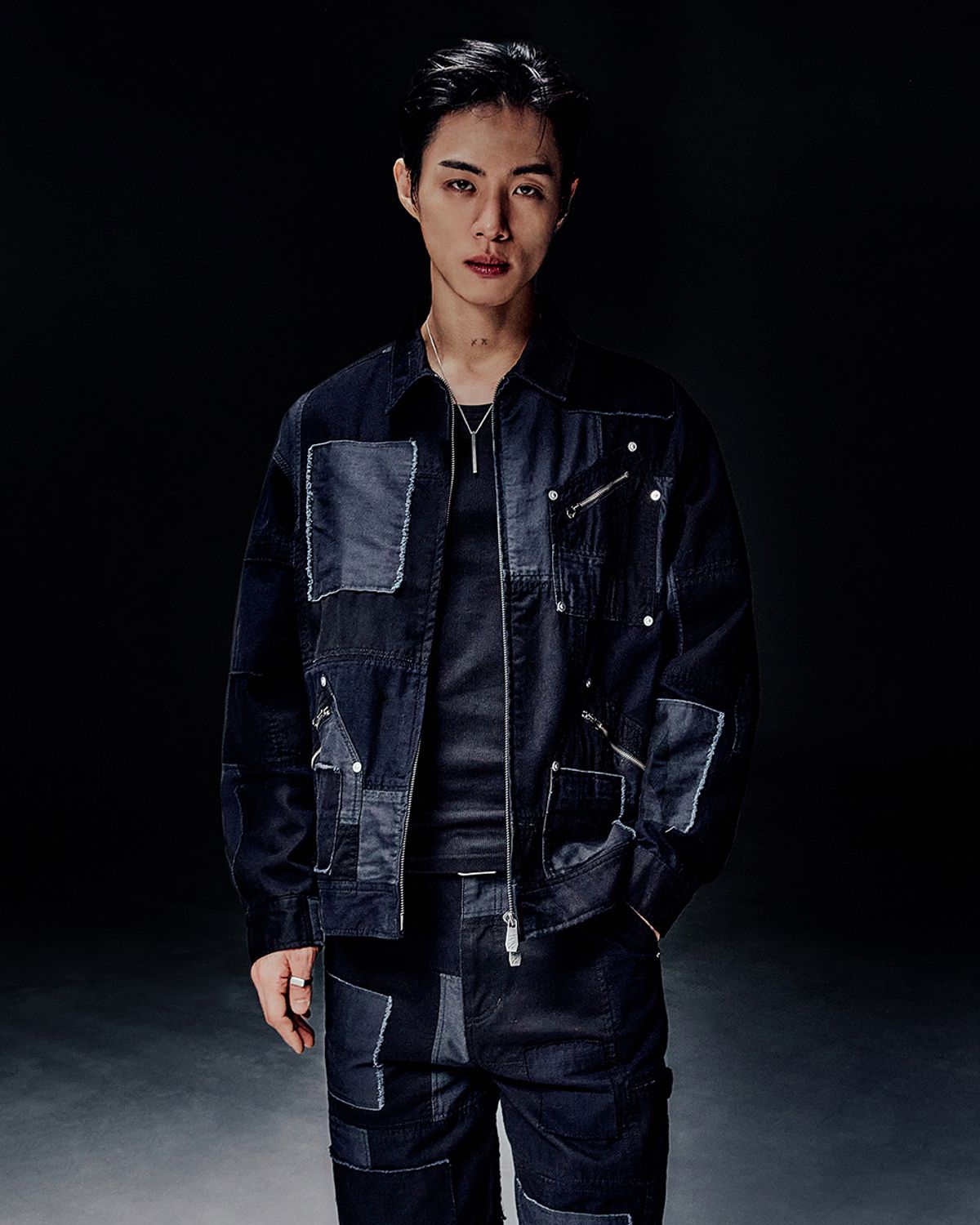 노매뉴얼(NOMANUAL) MULTI PANEL WORK JACKET - WASHED BLACK