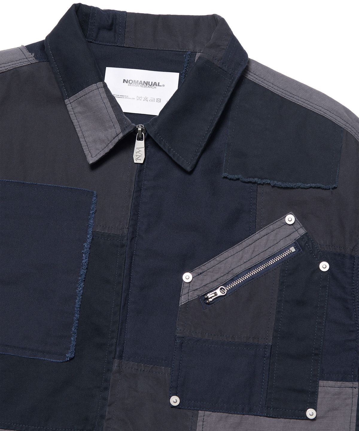 노매뉴얼(NOMANUAL) MULTI PANEL WORK JACKET - WASHED NAVY