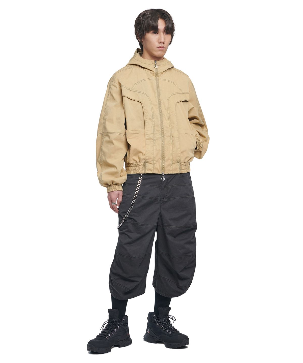 노매뉴얼(NOMANUAL) LIGHT HOODED JACKET - SAND