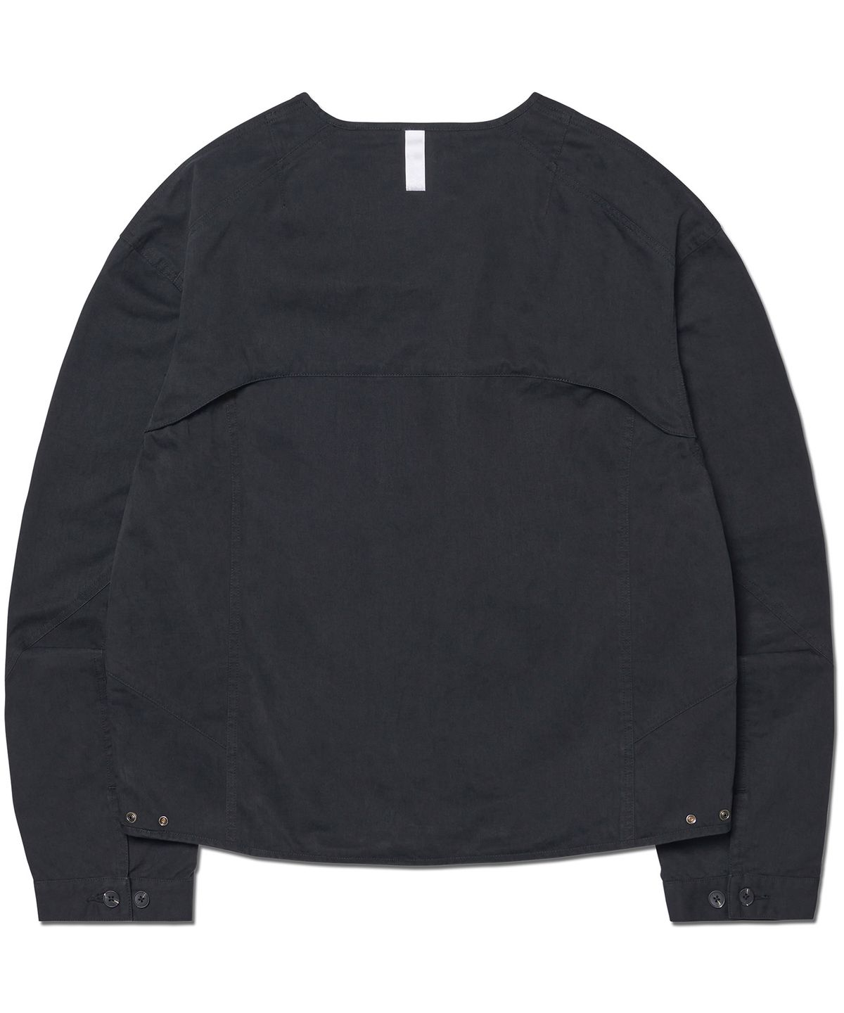 노매뉴얼(NOMANUAL) COLLARLESS JACKET - WASHED BLACK
