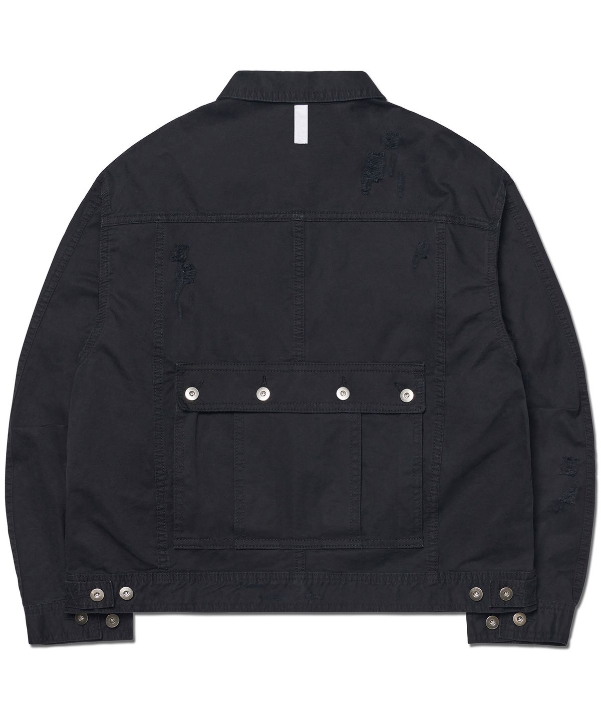 노매뉴얼(NOMANUAL) I.P DAMAGED JACKET - WASHED BLACK