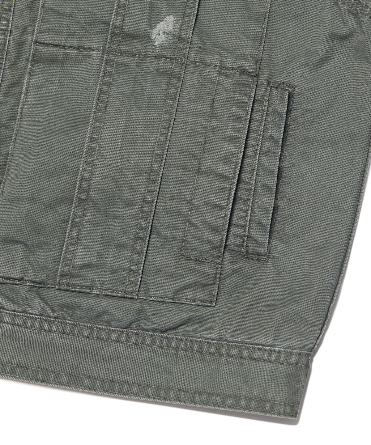 노매뉴얼(NOMANUAL) I.P DAMAGED JACKET - KHAKI GRAY