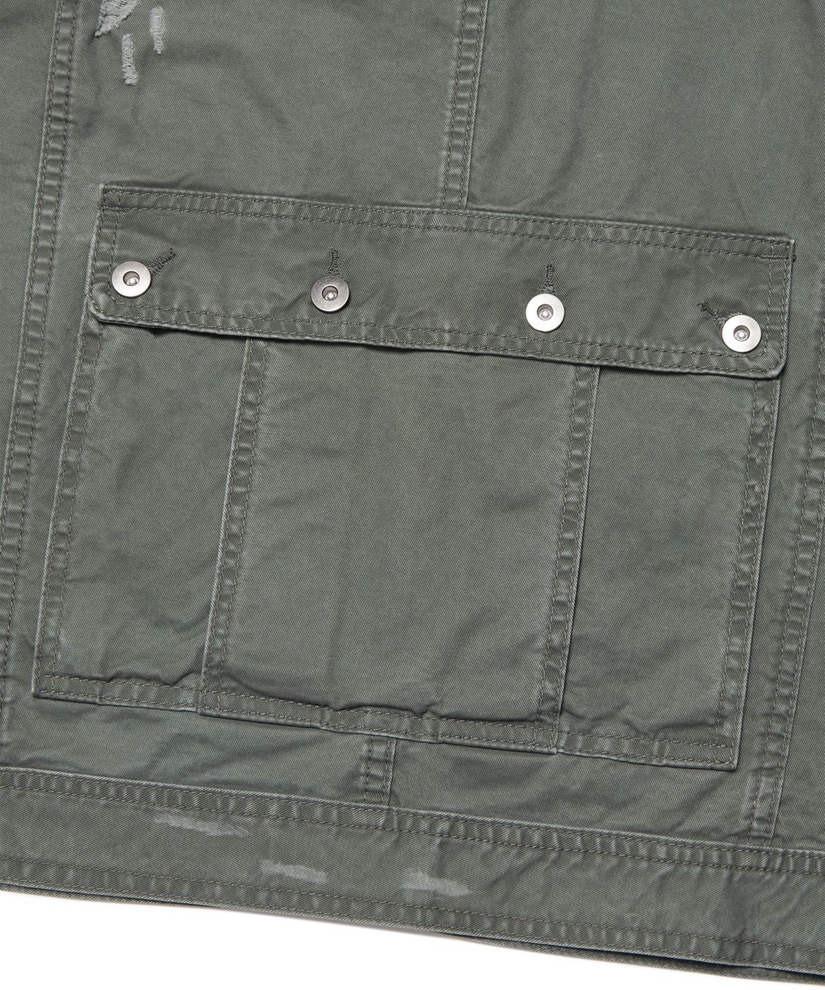 노매뉴얼(NOMANUAL) I.P DAMAGED JACKET - KHAKI GRAY